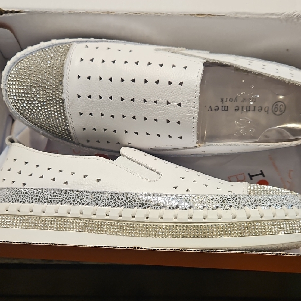 Bernie Mev White/silver Slip-On Footwear